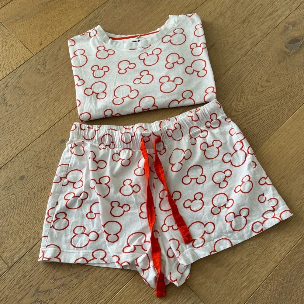Disney Mickey Mouse Pajama Set Small Bright red